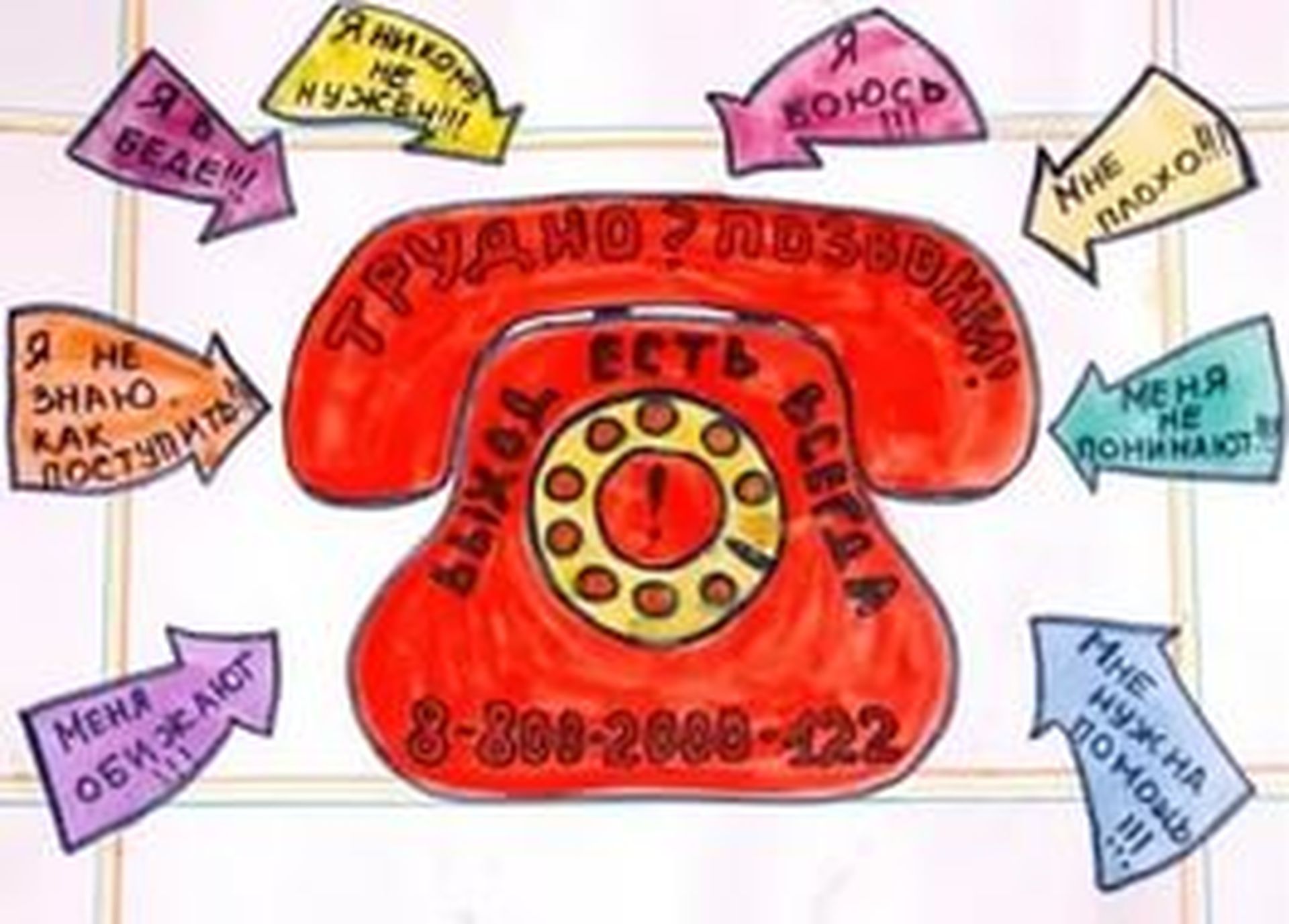 информация о детском телефоне доверия и иных горячих линиях по оказанию психологической помощи.